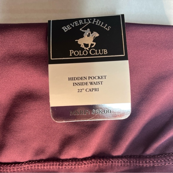 Beverly Hills Polo Club Red Leggings Soft Stretchy Fit - Picture 5 of 7